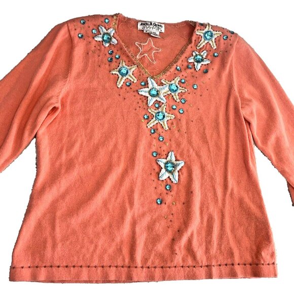 Vintage Jack B Quick Women's Top Size Medium Starfish - Picture 3 of 15